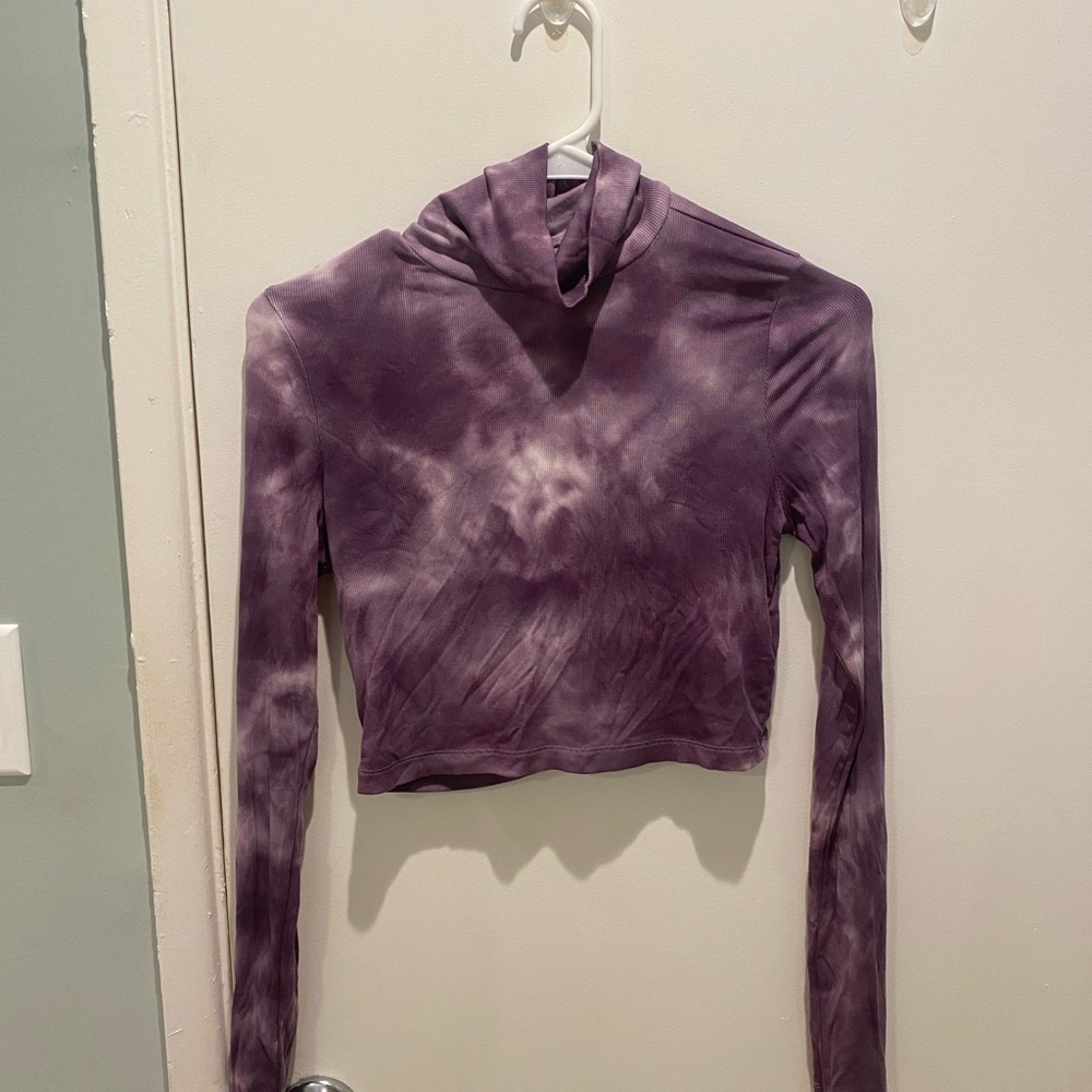 Aritzia Sunday Best Purple Tie Dye Turtleneck